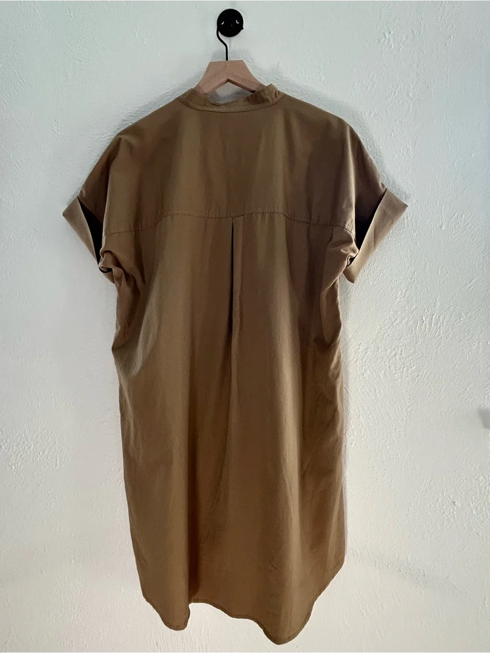 Madewell Tan High Low Shirt Dress with Classic Label Comfort Pockets Size Small - Picture 5 of 7